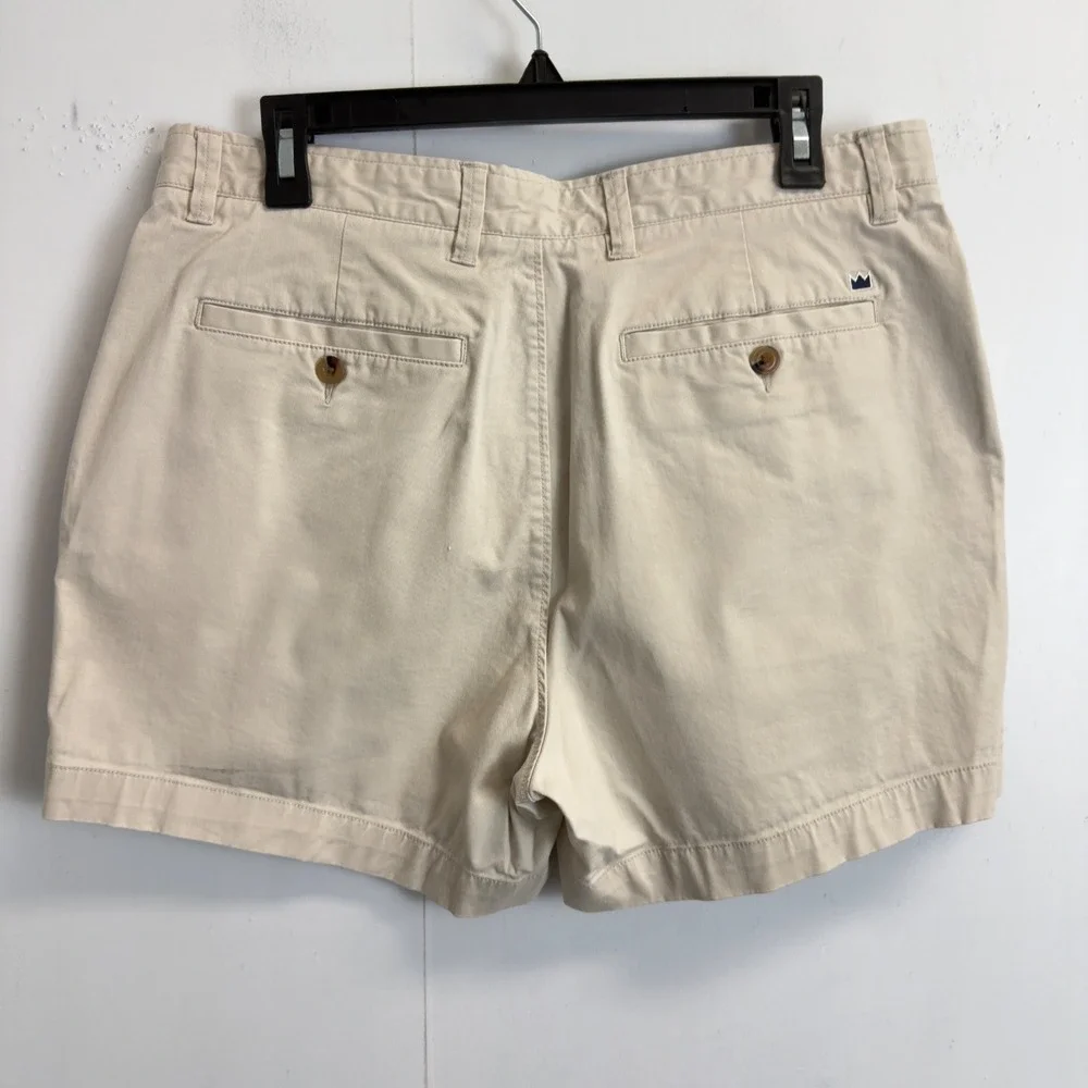 Lot of 2 Crown Ivy Mens Chino Shorts Khaki Grey Flat Front Cotton Size 34 LP